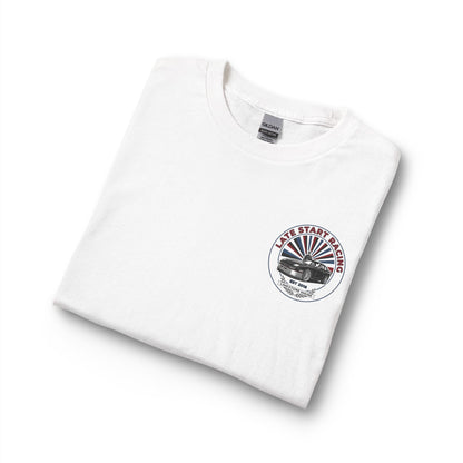 Asphalt Alliance Car Club Long Sleeve Tee — Retro Racing Graphic, "Asphalt Alliance" Chest & Back Print